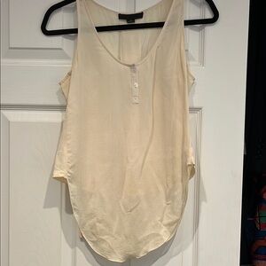 Pure silk Cream Sleeveless Top